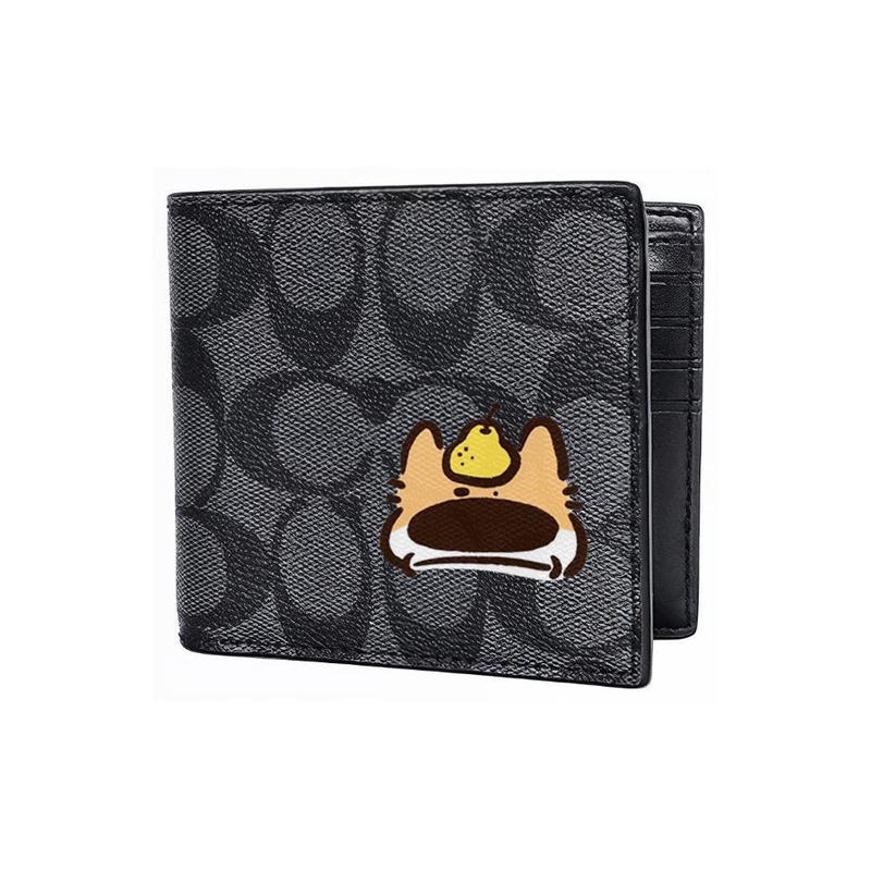 

COACH [Customized bag] 3 IN 1 Wallet MAY All the Way Gothic Oracle Leather Wallet Men s Black pear puppy чорний