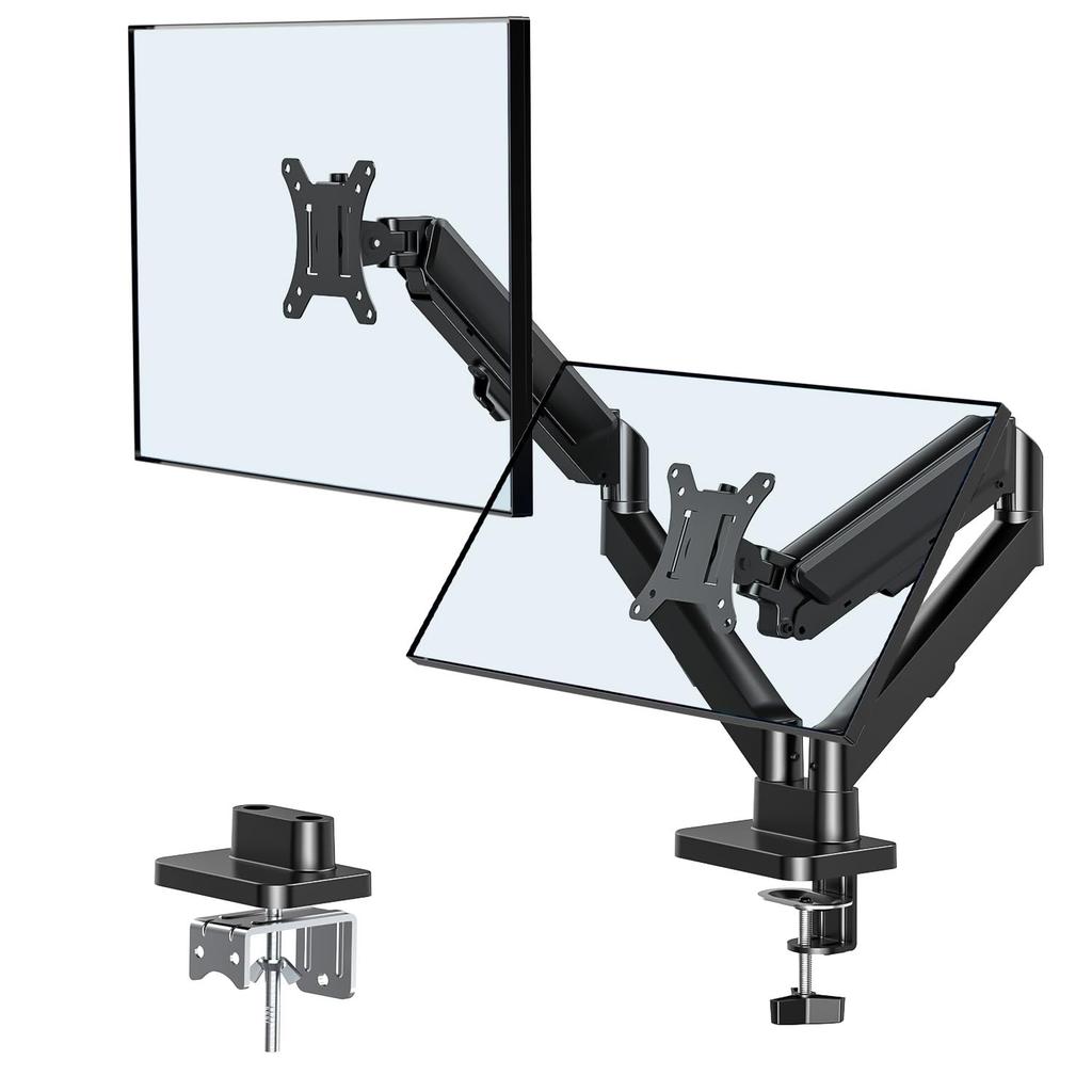 FORGING MOUNT Dual Monitor 10kg Load VESA Arm, 13-32 Inch, Capacity, 75/100, Gas-Powered