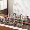 Glacier Pattern Glass Tea Cups High Temperature Resistant Water Cups Stylish Coffee Cups  Office