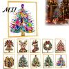 Cornice Artistica Decorativa in Vetro Fai da Te Pittura con Perline di Cristallo Sintetico Kit Albero di Natale, Set Scintillante di Materiali per Artigianato a Tema Festivo, Perline di Gemme 3D per