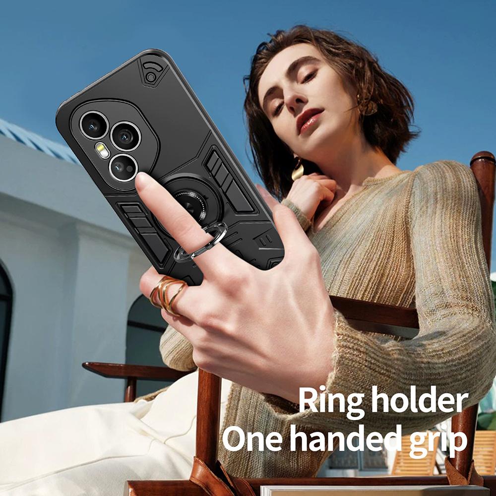 For Honor 400 Pro 5G (Global) Case with Ring Holder Kickstand PC + TPU Anti-Fall Phone Cover
