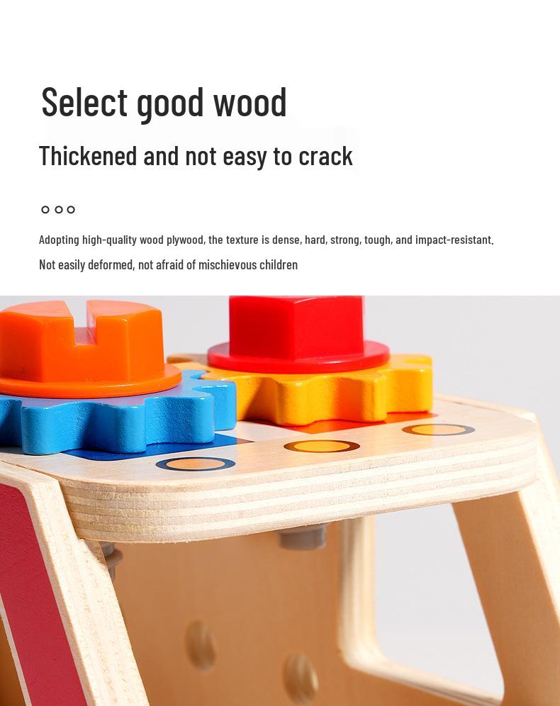 Wooden Toy Tool Set for Kids: Disassembly, Assembly, and Repair Play