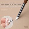 2 Pcs Professional Double-Ended Silicone Head Carving Dotting Pen Sandalwood Handle Swirl Nail Painting Pen Diy Carving Pen Tool