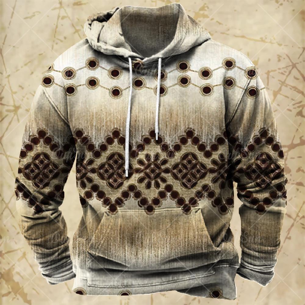 Vintage Hoodie For Men Harajuku Print Autumn Long Sleeve Sweatshirts Oversized Y2k Clothing Men's Hoodies Fashion Streetwear