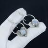 Natürliche Regenbogen Mondstein Herz Form Ohrringe, 925 Sterling Silber Ohrringe, Handgemachte Boho Silber Schmuck Ohrhänger, Verlobungsgeschenk