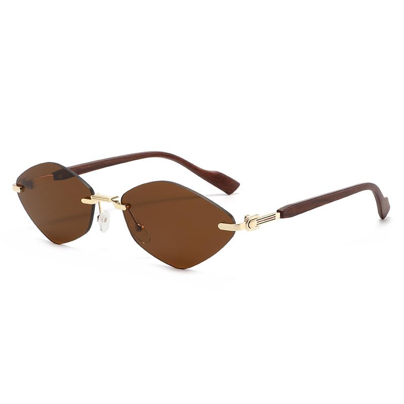 Retro Metal Frameless Sunglasses for Men and Women Fashion Trendy UV Resistant Outdoor Sunscreen Sunshade Glasses