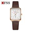 OFNS Women's Retro Square Watch – French Design, Simple Bar Markers, Business Style, Calendar, Waterproof, Quartz Movement.