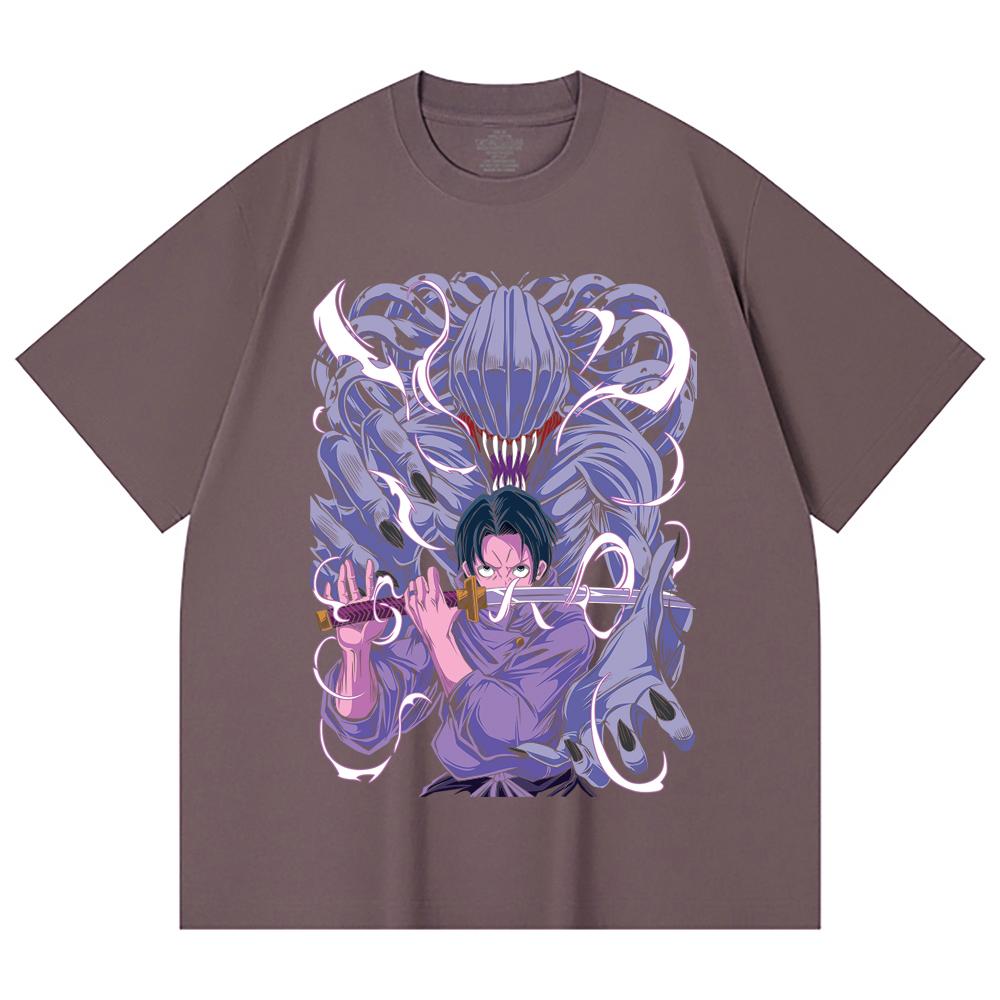 230 Gsm 100% Cotton Jujutsu Kaisen V52 Yuta Print Unisex Heavy Cotton T Shirt