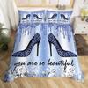 Silver Glitter Bedding Set Bling Party Decorations Duvet Cover For Kids Boys Girls Teens Diamond Comforter Cover Room Decor 3Pcs