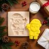 3D Wood Cookie Mold Christmas-themed Tree Santa Claus Snowman Reusable Wooden Biscuits Cutter DIY Cookie Cutter Baking Supplies