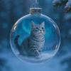 Cute Cat Christmas Ball Ornament 3D Animal Clear Plastic Ball Xmas Tree Ornaments