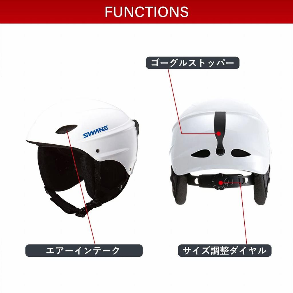 SWANS Ski Snowboard Helmet for Kids to Adults P1 W White M Size H-451R (52cm-58cm)