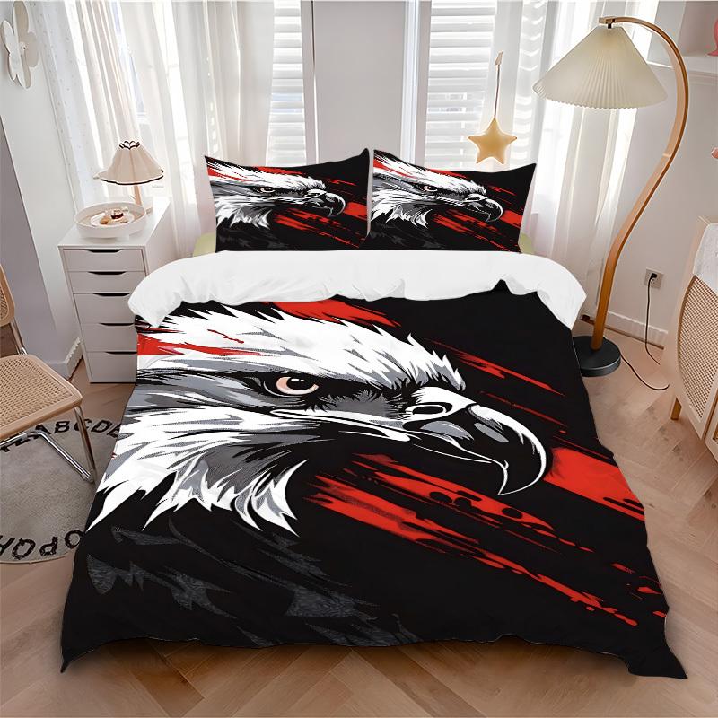 3pcs Eagle Head Duvet Cover Set -Includes 1 Duvet Cover and 2 Pillowcases, No Quilt Core, All-Season Home Decor Yy251111180