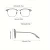 Retro Stylish Men's Half-Frame AC Lens Glasses - Sleek Iron Alloy Frame Lightweight & Durable Perfect for Casual or Formal