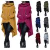 Frauen Batwing Kapuze Asymmetrische Casual Lose Mantel Pullover Poncho Cape Bluse