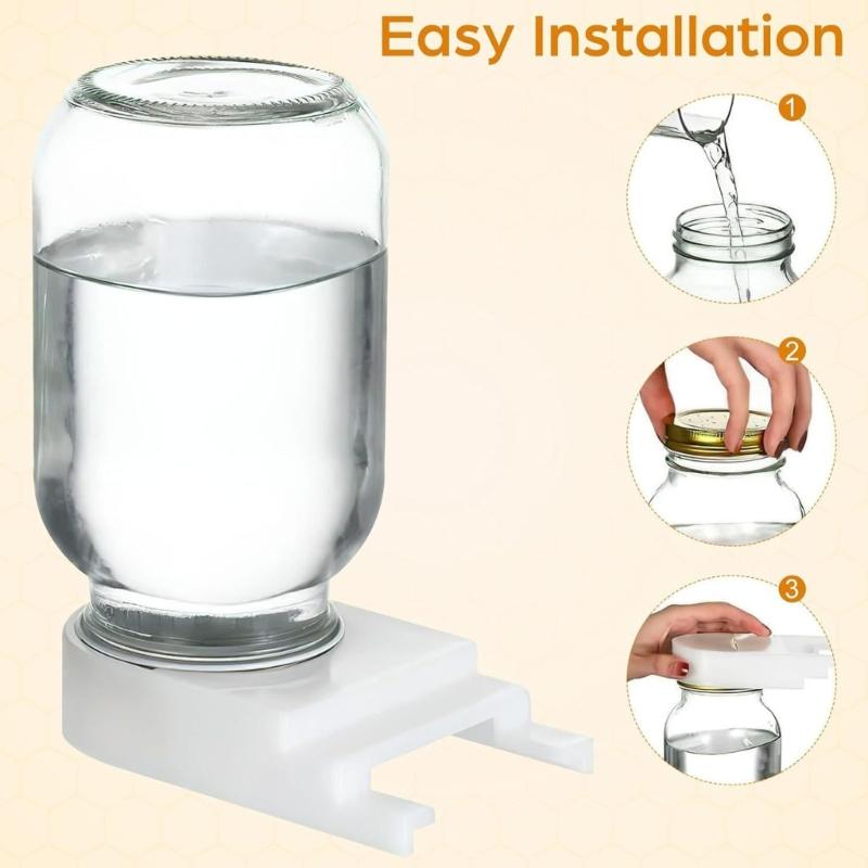 10Pcs Bees Entrance Feeders Perforated Iron Jar Lid Bees Hives Waterer Bees Canning Feeder Beekeeping Supplies