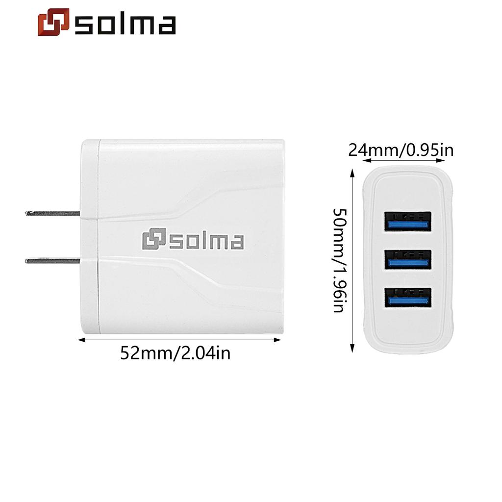 3 Ports USB/US Standard Travel Charger Charge Led Wall Charging For iPhone 13 12 Samsung Xiaomi Mobile Plug Charging Adapter