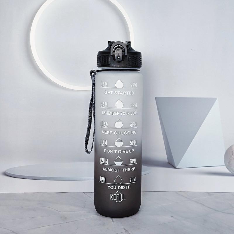 

1 л Спортивная бутылка для воды для тренажерного зала, путешествий, питья, герметичная бутылка с соломинкой, не содержит БФА H