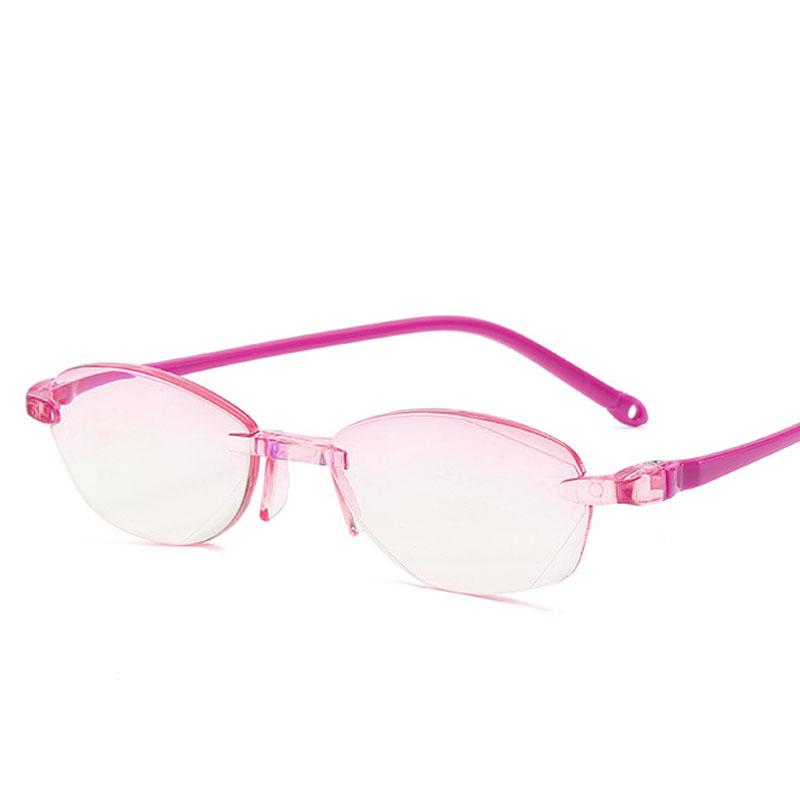 Classic Anti Blue Light Blocking Rimless Reading Glasses Women Men Square Frameless Presbyopic Glasses Diopters +1.0 1.5 2.5 4.0