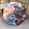 1 PC Automatic Folding Umbrella - Dragon Sunset Pattern, Portable & Foldable Design with 8 Ribs, Christmas Birthday Gifts