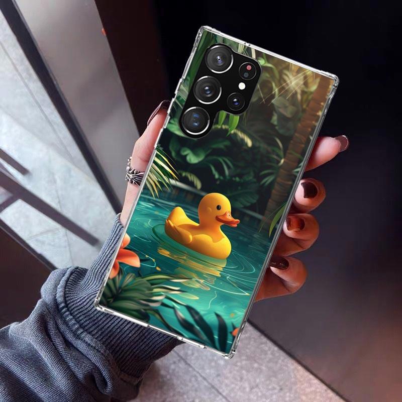 Rubber Ducks Swimming Pool Phone Case For Samsung Galaxy S26 S25 Edge S24 S23 Ultra S22 Plus S21 S20 FE Soft TPU Back Cover Fund