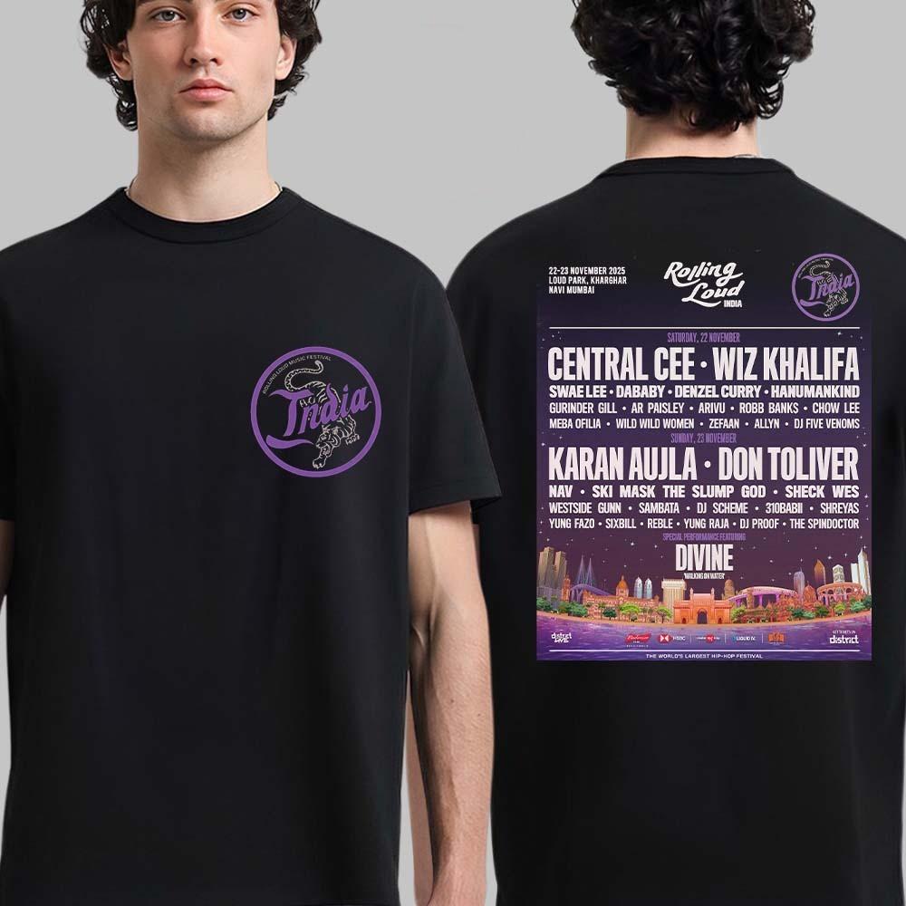 

Rolling Loud India 2025 Navi Mumbai Full Lineup At Loud Park Kharghar T-Shirt 2XL
