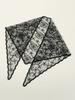 Headwear Flower Lace Triangle Scarf Summer Black and White Solid Color Headcloth Wedding Lace Cover Female