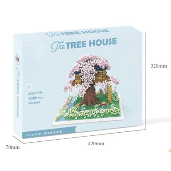 alife очень большой домик на дереве из наноблоков вишневого цвета — фото 2