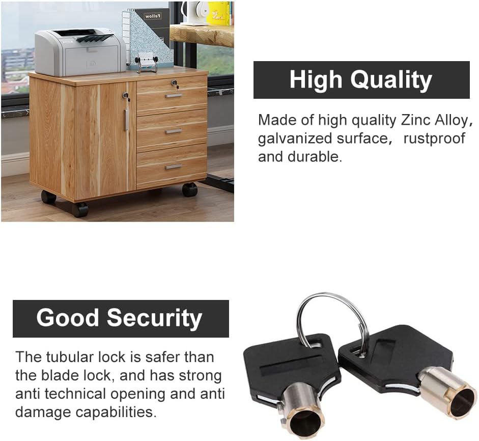 Serratura a camma tubolare per cassetto 16/20/25/30mm Serratura a cilindro a camma di sicurezza per cassetto con 2 chiavi per porta Cassetta delle lettere Armadietto Armadio Cassetta delle lettere
