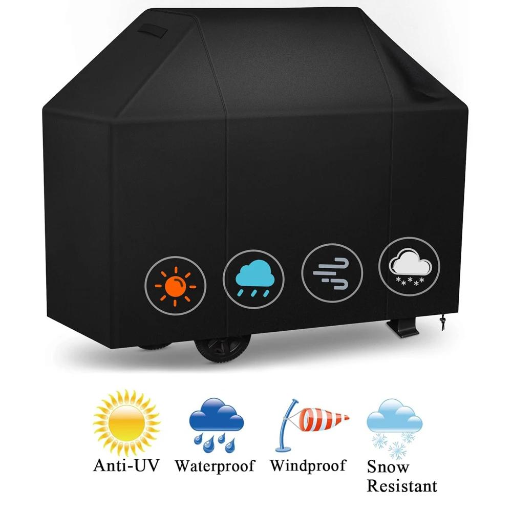 Grill Cover Waterproof BBQ Gas Grill Cover Polyester Easy On Off Dustproof Fade Resistant for Weber Char-Broil Nexgrill and More 145CMX60CMX117CM