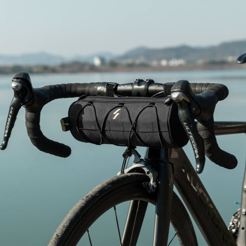ROCKBROS Bicycle Front Bag Handlebar Bag 2L Large Capacity 4WAY Compact Lightweight Road Bike Bag Accessories Storage Shoulder Included Velcro Fixatio