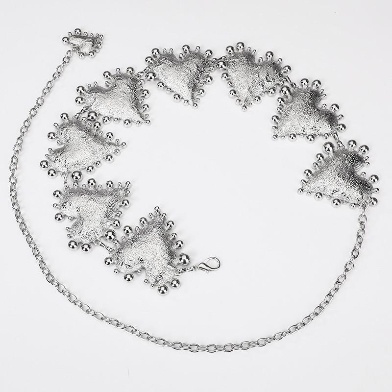 Gold And Silver Metal Waist Chain For Women Decorative Jewelry With Sculpted Details For Seasons All