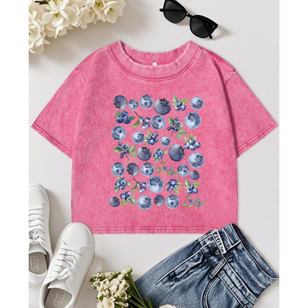 

Женская футболка с принтом свежих ягод черники, модная футболка, ретро, с коротким рукавом, из хлопка, облегающая XL