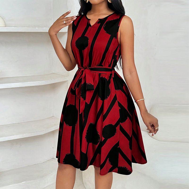 

Women s Clothing Summer New Arrival Fashion Style Dress Series Belt Vest A- line Skirt Women Red S