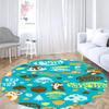 Cute Chip 'n' Dale print round floor mat, home rug decoration, cartoon welcome doormat, non-slip and stain-resistant.
