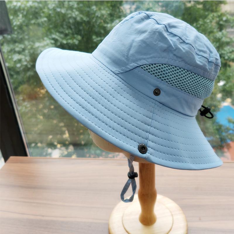 Summer Sun Bucket Hats Quick Dry Wide Brim Mesh Breathable Outdoor Fisherman Hats  UV Protection Sunshade Mountaineering Hat