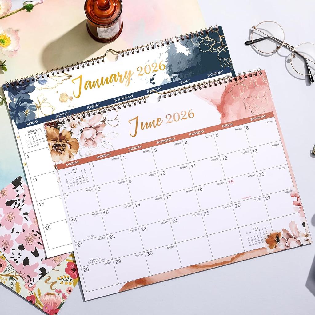 2026 Wall Calendar - 12 Months Calendar from Jan. 2026 - Dec. 2026, 14.8" X 11.6", Large Wall Calendar 2026 for Daily Organizing