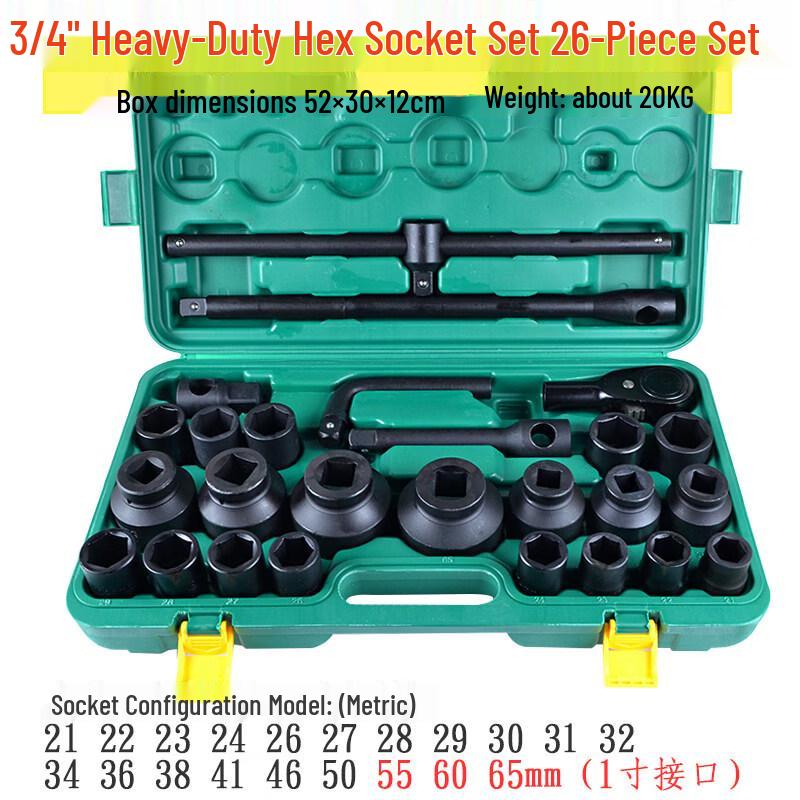 Rongyu 3/4-inch Drive 26-Piece Heavy-Duty Socket Set