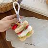 Kawaii Funny Simulation Food Keychain Burger Bag Keyring Cute Cake Plush Pendant  Boys/Girls