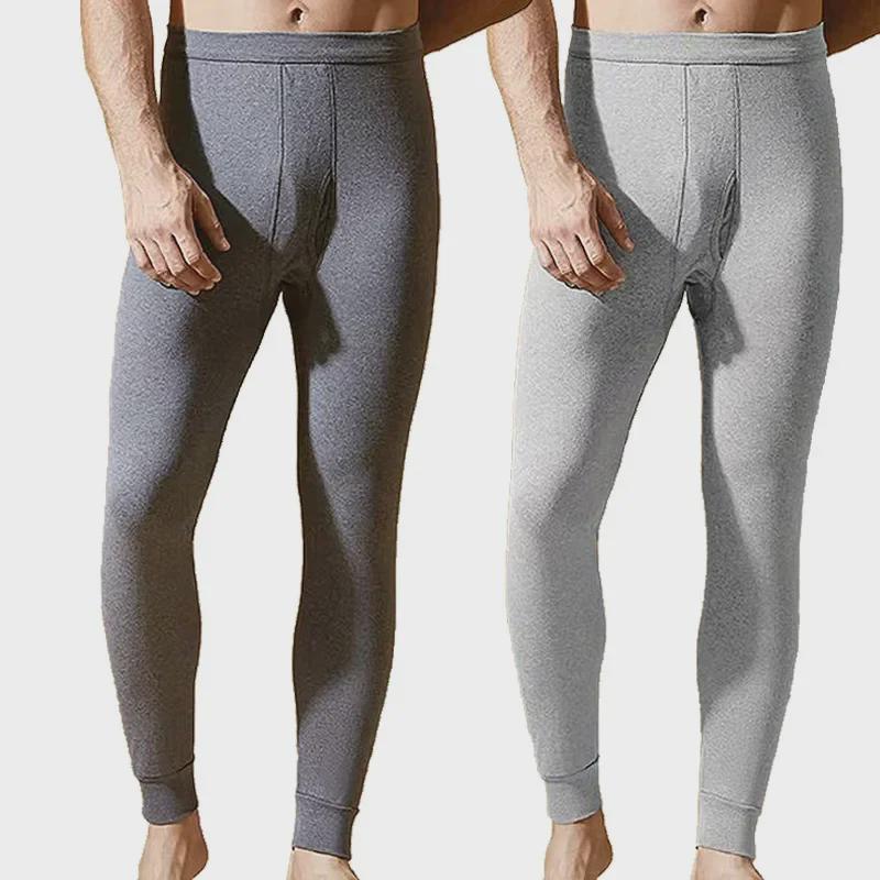 Herren Baumwolle Wolle Hose mit hohem Bund: Warm, Dünn, Lockerer Gerader Schnitt für Herbst/Winter - Ideal für Mittelalte & Ältere.