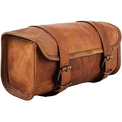 Vintage Motorrad-Satteltasche aus Leder: Braune Packtaschen-Werkzeugtasche