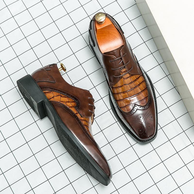 

Модная кожаная обувь для мужчин из натуральной кожи большого размера высокого качества дизайнерская формальная обувь повседневная обувь модные деловые оксфорды 46