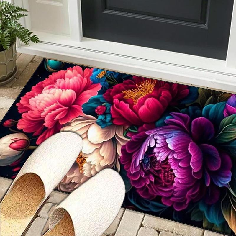 Floral Elegance In Bloom Office Rug Chair Mat, Entryway Carpet, Suitable for Front Door, Bedroom, Living Room, Desk, Holiday Gift