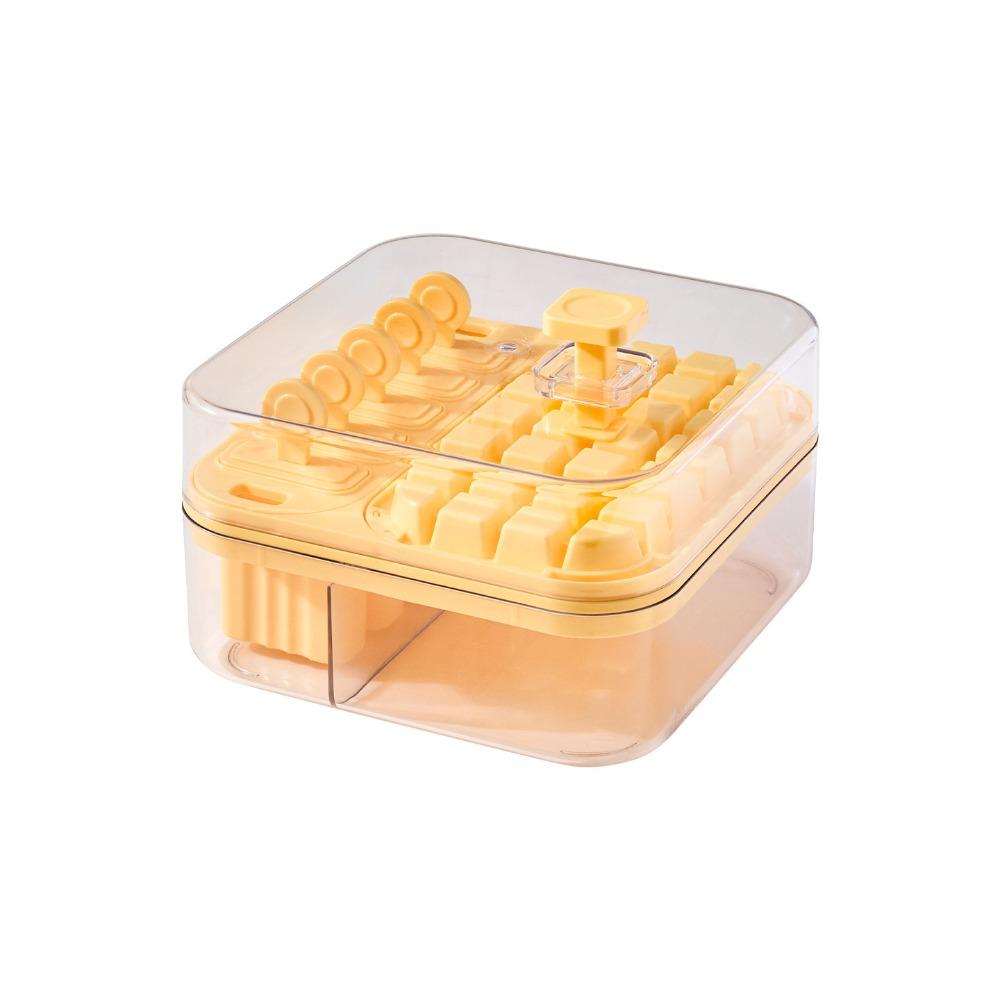2-in-1 Ice Cube Mold Press-Type Ice Maker Portable Ice Cube Tray  Summer оранжевый