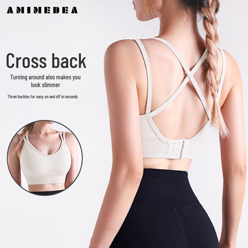 

Shockproof Cross-Back Sports Bra for Yoga & Fitness Small чорний