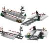 MOC Kreative Experten Ideen Stadt Zug Geländer Kreuzung Eisenbahn Express Ziegel Bausteine DIY Spielzeug für Kinder Geschenke