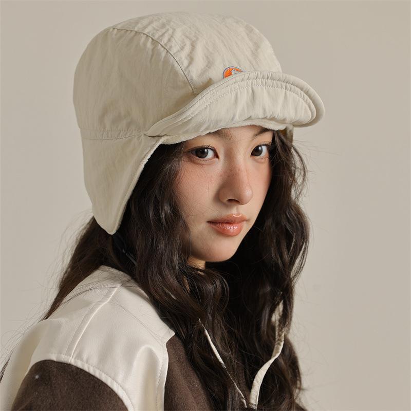 Trendy casual versatile retro simple cold ear protection hat waterproof windproof outdoor snow hat