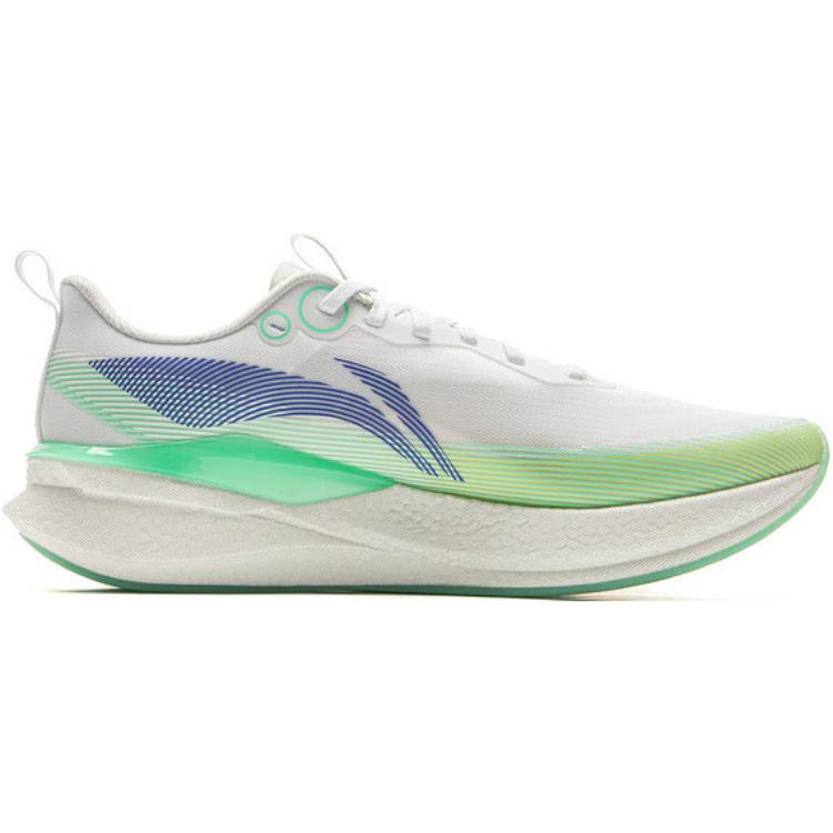 Li Ning Kids Running Shoes Comfortable Non-Slip Wear-Resistant Low-Top Men Sneaker White Fluorescent-Green YKFV112-7