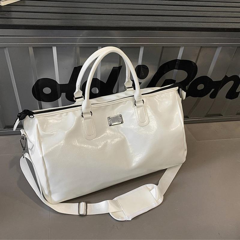Solid Color Large-capacity Tote Bag Spring and Summer New Niche Crossbody Shoulder Bag Pu Large Fitness Bag