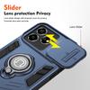 KEYSION Shockproof Armor Case for ZTE Axon 60 Silicone+PC Slide Camera Protection Ring Stand Phone Cover for ZTE Axon 60 Lite